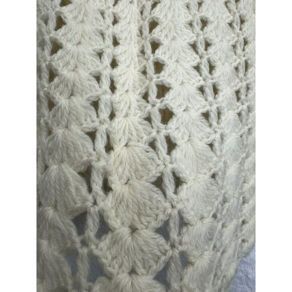 Tami Wool crochet Skirt British Crown Colony Of Hong Kong Cream 10 VTG *FLAWS* - Picture 4 of 16